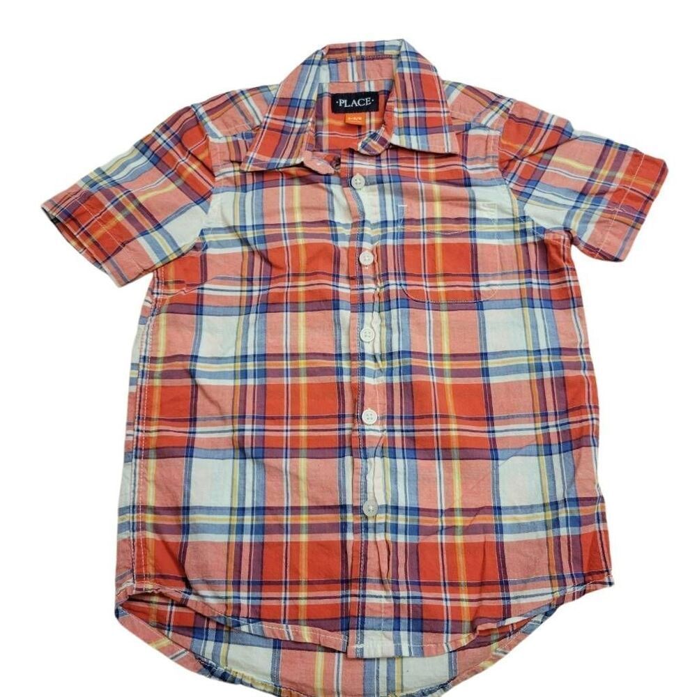 Children's Place plaid buttondown shirt S